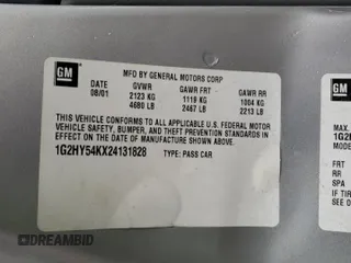 2002 Pontiac Bonneville SLE z VIN 1G2HY54KX24131828, wystawiony jako Copart lot #80754914 z przebiegiem 154 989 mil mil oraz Czysty tytuł • Clean title. Historia ofert i sprzedaży dostępna na DreamBid. Obrazek 14.