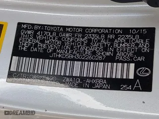 2016 Lexus CT 200h Hybrid with VIN JTHKD5BH3G2260287, listed as a IAAI auction lot 41674397 with 131,771 mi miles. Bid and sale history available at carsss.com. Image 9.
