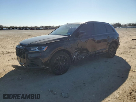 2022 Audi Q7 Premium Plus with VIN WA1LJBF74ND017937, listed as a Copart auction lot 43745035 with 22,989 mi miles and Salvage title. Bid and sale history available at DreamBid. Image 1.