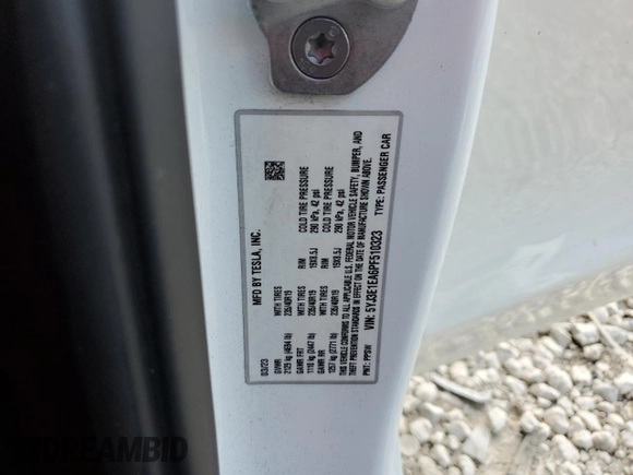 2023 Tesla Model 3 with VIN 5YJ3E1EA6PF510323, listed as a Copart auction lot 52094495 with 115,928 mi miles and Salvage Title. Bid and sale history available at DreamBid. Image 13.