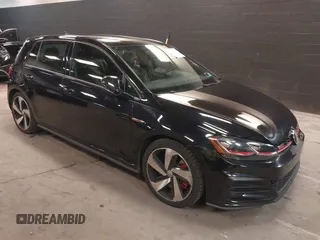 2019 Volkswagen Golf GTI S with VIN 3VW5T7AU0KM025789, listed as a IAAI auction lot 41214585 with 71,624 mi miles. Bid and sale history available at carsss.com. Image 1.