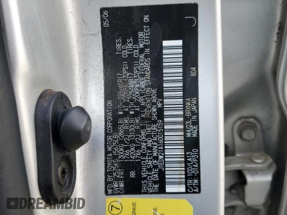 2006 Toyota Highlander z VIN JTEDW21A160015159, wystawiony jako Copart lot #54799095 z przebiegiem 251 173 mil mil oraz Szkoda całkowita • Salvage title. Historia ofert i sprzedaży dostępna na DreamBid. Obrazek 13.