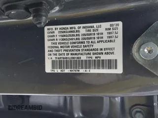 2020 Honda CR-V Touring с VIN 7FART6H91LE001303, выставлен на аукционе IAAI как лот 41429438 с пробегом 61 560 миль миль и . История ставок и продаж доступна на DreamBid. Изображение 9.