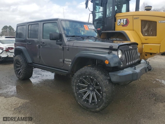 2018 Jeep Wrangler JK Unlimited Sport S with VIN 1C4HJWDG9JL927864, listed as a Copart auction lot 49345095 with 107,087 mi miles and Salvage Title. Bid and sale history available at carsss.com. Image 4.