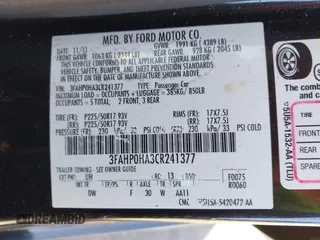 2012 Ford Fusion SE with VIN 3FAHP0HA3CR241377, listed as a IAAI auction lot 42684493 with 100,790 mi miles and . Bid and sale history available at DreamBid. Image 9.