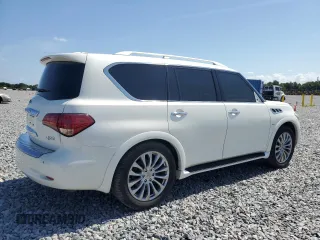 2016 Infiniti QX80 z VIN JN8AZ2NE7G9125016, wystawiony jako Copart lot #58667665 z przebiegiem 114 655 mil mil oraz Szkoda całkowita • Salvage title. Historia ofert i sprzedaży dostępna na DreamBid. Obrazek 3.