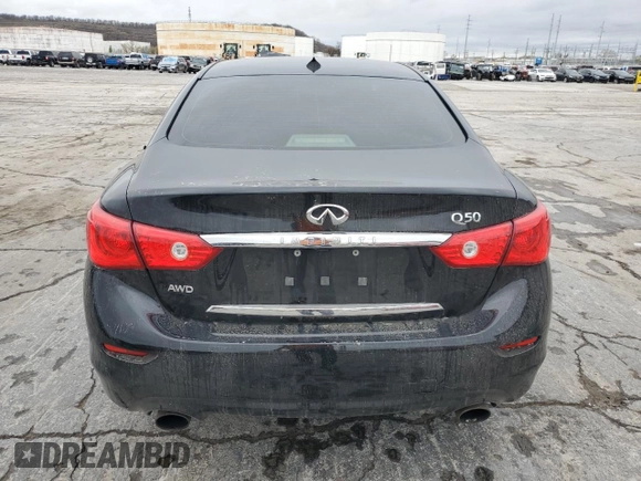 2017 Infiniti Q50 2.0t with VIN JN1CV7AR9HM682498, listed as a Copart auction lot 50911065 with 80,640 mi miles and Salvage Title. Bid and sale history available at carsss.com. Image 6.