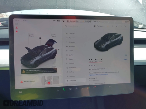 2023 Tesla Model Y Performance z VIN 7SAYGDEF6PF774965, wystawiony jako IAAI lot #41655550 z przebiegiem 33 824 mil mil oraz . Historia ofert i sprzedaży dostępna na DreamBid. Obrazek 18.