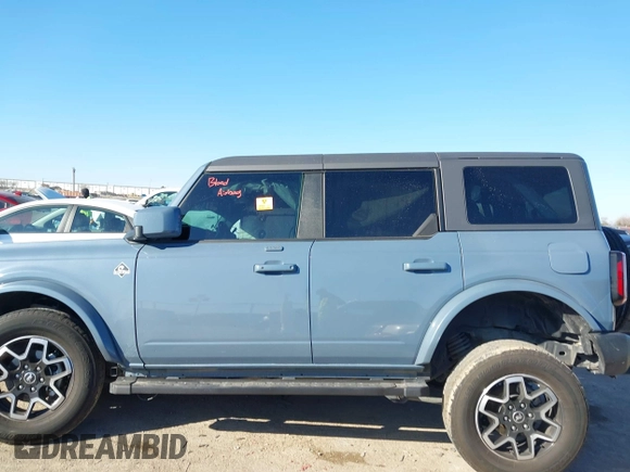 2023 Ford Bronco with VIN 1FMEE5BP8PLB10748, listed as a IAAI auction lot 41132819 with 1 mi miles. Bid and sale history available at carsss.com. Image 14.