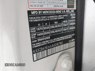 2006 Mercedes-Benz R 3.5L with VIN 4JGCB65E66A028785, listed as a IAAI auction lot 41880524 with 158,442 mi miles and . Bid and sale history available at DreamBid. Image 9.