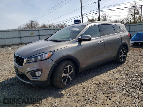 2016 Kia Sorento EX with VIN 5XYPHDA55GG004297, listed as a Copart auction lot 48830225 with 51,887 mi miles and Salvage Title. Bid and sale history available at carsss.com. Image 1.