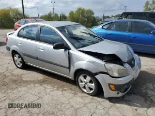 2007 Kia Rio LX with VIN KNADE123776231384, listed as a Copart auction lot 73554084 with 0 mi miles and Salvage Title. Bid and sale history available at carsss.com. Image 4.