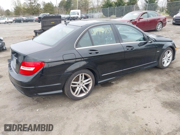 2012 Mercedes-Benz C-Class C 250 Sport with VIN WDDGF4HB6CA629552, listed as a IAAI auction lot 41949153 with 131,262 mi miles. Bid and sale history available at carsss.com. Image 4.