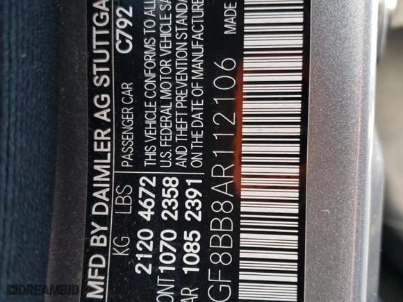 2010 Mercedes-Benz C-Class C 300 Sport with VIN WDDGF8BB8AR112106, listed as a Copart auction lot 48915595 with NaN miles and Salvage Title. Bid and sale history available at carsss.com. Image 12.