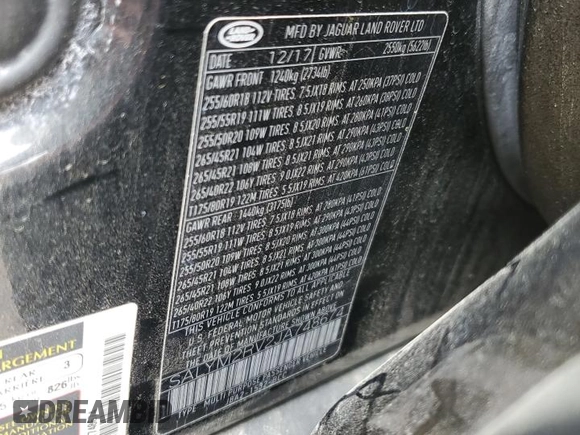 2018 Land Rover Range Rover Velar R-Dynamic HSE с VIN SALYM2RV2JA748674, выставлен на аукционе Copart как лот 50843565 с пробегом 55 695 миль миль и Списание • Salvage title. История ставок и продаж доступна на DreamBid. Изображение 14.