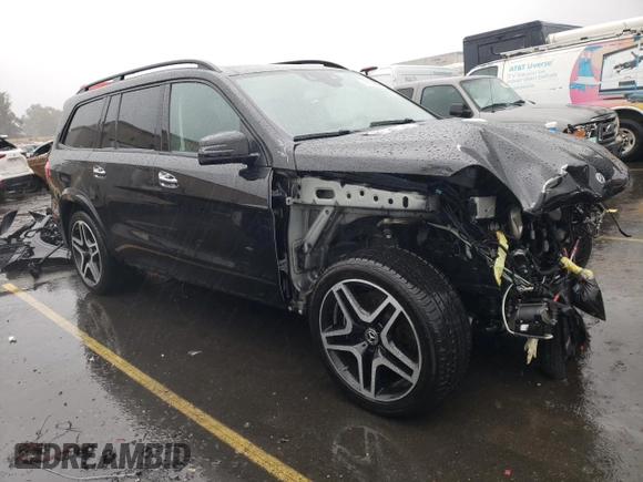 2018 Mercedes-Benz GLS 550 with VIN 4JGDF7DEXJB143439, listed as a Copart auction lot 43530955 with 98,405 mi miles and Salvage title. Bid and sale history available at DreamBid. Image 4.