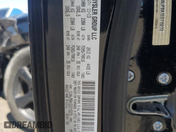 2014 Jeep Patriot Altitude with VIN 1C4NJPBA1ED715273, listed as a Copart auction lot 54335405 with 118,975 mi miles and Salvage Title. Bid and sale history available at DreamBid. Image 13.