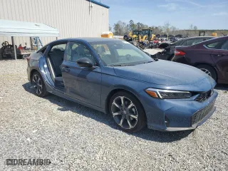 2025 Honda Civic Sedan Hybrid Sport with VIN 2HGFE4F87SH311473, listed as a Copart auction lot 50049975 with 2,230 mi miles and Salvage Title. Bid and sale history available at carsss.com. Image 4.