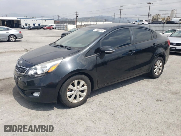 2014 Kia Rio EX z VIN KNADN4A3XE6377570, wystawiony jako Copart lot #54705705 z przebiegiem 63 982 mil mil oraz Tytuł czysty. Historia ofert i sprzedaży dostępna na DreamBid. Obrazek 1.