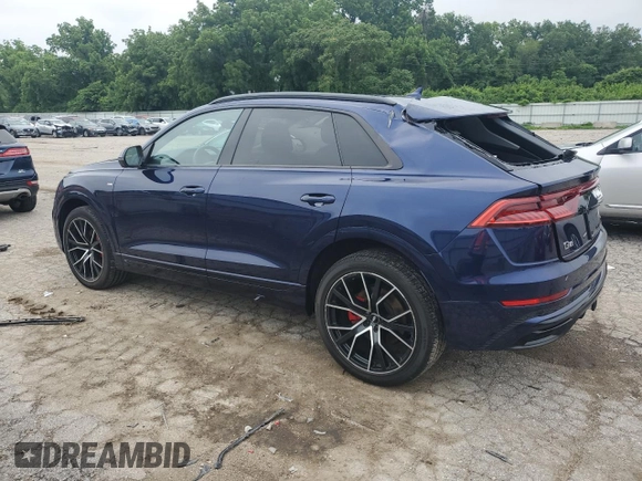 2019 Audi Q8 Premium Plus with VIN WA1EVAF16KD020627, listed as a Copart auction lot 59046315 with 43,305 mi miles and Salvage title. Bid and sale history available at DreamBid. Image 2.