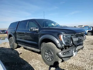 2022 Ford F-150 Raptor with VIN 1FTFW1RG5NFC08605, listed as a Copart auction lot 46548345 with 104,641 mi miles and Salvage Title. Bid and sale history available at carsss.com. Image 10.