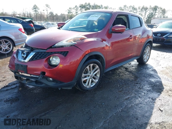 2015 Nissan Juke S with VIN JN8AF5MR9FT509735, listed as a IAAI auction lot 41053066 with 95,833 mi miles. Bid and sale history available at carsss.com. Image 2.