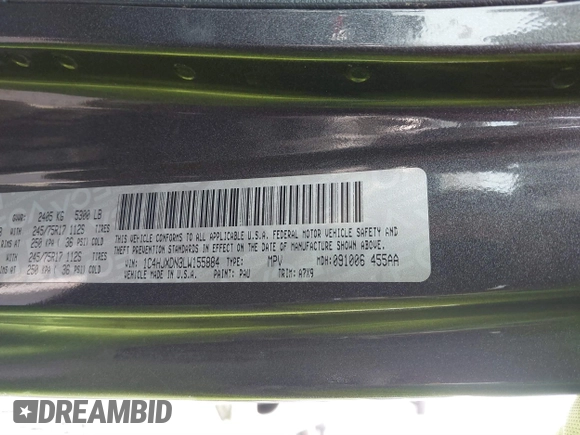 2020 Jeep Wrangler Unlimited Sport S z VIN 1C4HJXDN3LW155884, wystawiony jako IAAI lot #41868363 z przebiegiem 82 901 mil mil oraz . Historia ofert i sprzedaży dostępna na DreamBid. Obrazek 9.