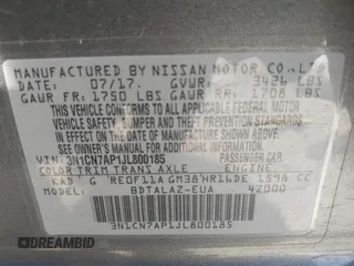 2018 Nissan Versa Sedan SV with VIN 3N1CN7AP1JL800185, listed as a IAAI auction lot 41997116 with 80,257 mi miles. Bid and sale history available at carsss.com. Image 9.
