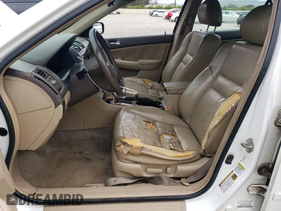 2005 Honda Accord EX-L z VIN 1HGCM66565A041274, wystawiony jako Copart lot #55854125 z przebiegiem Nie podano mil oraz Szkoda całkowita • Salvage title. Historia ofert i sprzedaży dostępna na DreamBid. Obrazek 7.