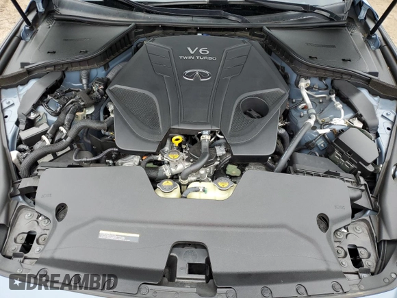 2022 Infiniti Q50 Red Sport 400 with VIN JN1FV7DP7NM370229, listed as a Copart auction lot 55123274 with 36,057 mi miles and Salvage Title. Bid and sale history available at DreamBid. Image 11.