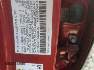 2020 Honda Accord EX-L with VIN 1HGCV1F59LA088442, listed as a Copart auction lot 60406195 with 55,293 mi miles and Salvage title. Bid and sale history available at DreamBid. Image 13.