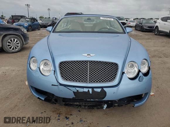 2007 Bentley Continental GT with VIN SCBDR33WX7C047167, listed as a Copart auction lot 74546784 with 0 mi miles and Salvage Title. Bid and sale history available at carsss.com. Image 5.