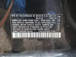 2015 Volkswagen GTI S z VIN 3VW5T7AU5FM100458, wystawiony jako Copart lot #77452564 z przebiegiem Nie podano mil oraz Szkoda całkowita • Salvage title. Historia ofert i sprzedaży dostępna na DreamBid. Obrazek 14.