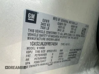 2015 GMC Yukon XL Denali with VIN 1GKS2JKJ2FR574204, listed as a Copart auction lot 54520825 with 213,647 mi miles and Clean Title. Bid and sale history available at carsss.com. Image 10.