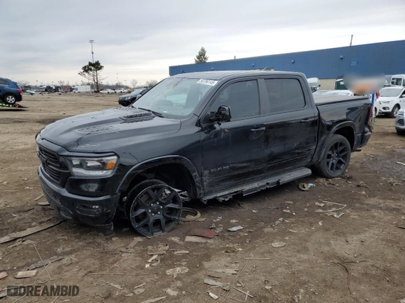 2021 Ram 1500 Laramie with VIN 1C6SRFJT5MN733090, listed as a Copart auction lot 50796145 with 46,118 mi miles and Clean Title. Bid and sale history available at carsss.com. Image 1.