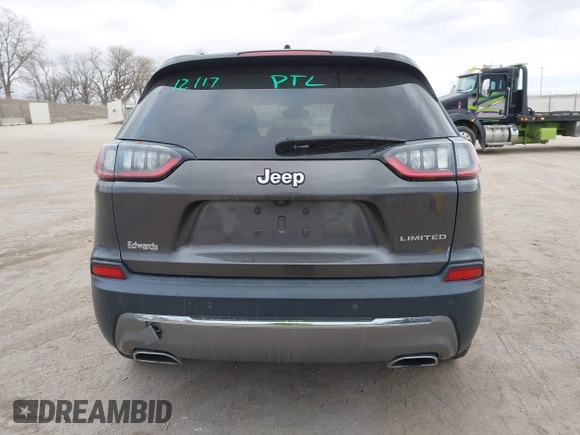 2019 Jeep Cherokee Limited with VIN 1C4PJLDN6KD119458, listed as a IAAI auction lot 41408906 with 72,293 mi miles. Bid and sale history available at carsss.com. Image 16.