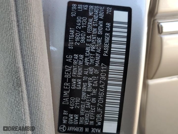 1999 Mercedes-Benz E-Class with VIN WDBJF70H6XA790117, listed as a Copart auction lot 42371345 with NaN miles and Salvage Title. Bid and sale history available at carsss.com. Image 12.