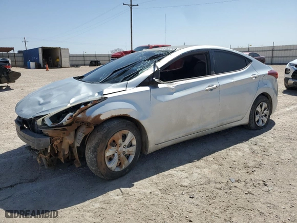 2016 Hyundai Elantra SE with VIN 5NPDH4AE3GH753434, listed as a Copart auction lot 52966295 with 0 mi miles and Salvage Title. Bid and sale history available at carsss.com. Image 1.