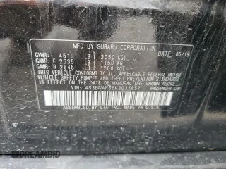 2019 Subaru Legacy Premium with VIN 4S3BNAF66K3037857, listed as a Copart auction lot 63745195 with 43,051 mi miles and Salvage title. Bid and sale history available at DreamBid. Image 12.