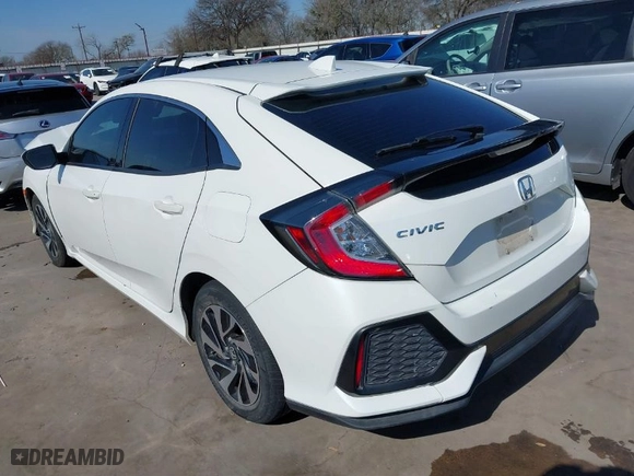 2018 Honda Civic Hatchback LX with VIN SHHFK7H22JU213004, listed as a IAAI auction lot 41694568 with 85,826 mi miles. Bid and sale history available at carsss.com. Image 3.