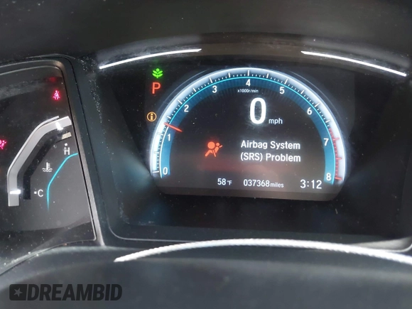2019 Honda Civic LX with VIN 2HGFC2F61KH509233, listed as a IAAI auction lot 42048400 with 37,368 mi miles and . Bid and sale history available at DreamBid. Image 7.
