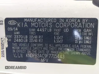2015 Kia Sportage LX with VIN KNDPB3AC9F7715443, listed as a IAAI auction lot 42183933 with 115,211 mi miles and . Bid and sale history available at carsss.com. Image 9.