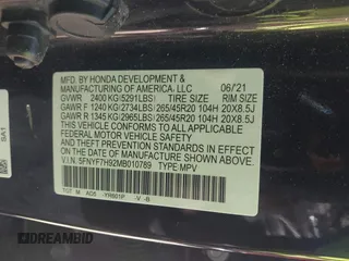 2021 Honda Passport Touring с VIN 5FNYF7H92MB010789, выставлен на аукционе IAAI как лот 42240529 с пробегом 43 184 миль миль и . История ставок и продаж доступна на DreamBid. Изображение 9.