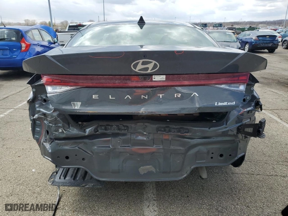 2024 Hyundai Elantra Limited with VIN KMHLP4DG5RU698372, listed as a Copart auction lot 50301235 with 13,079 mi miles and Salvage Title. Bid and sale history available at carsss.com. Image 6.
