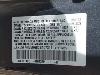 2012 Honda Odyssey EX-L с VIN 5FNRL5H68CB107341, выставлен на аукционе IAAI как лот 42189053 с пробегом 164 281 миль миль и . История ставок и продаж доступна на DreamBid. Изображение 9.