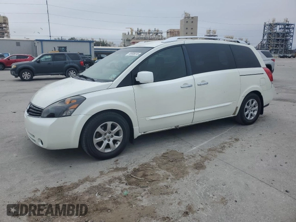 2008 Nissan Quest SL with VIN 5N1BV28U98N108155, listed as a Copart auction lot 45585015 with 182,082 mi miles and Clean Title. Bid and sale history available at carsss.com. Image 1.