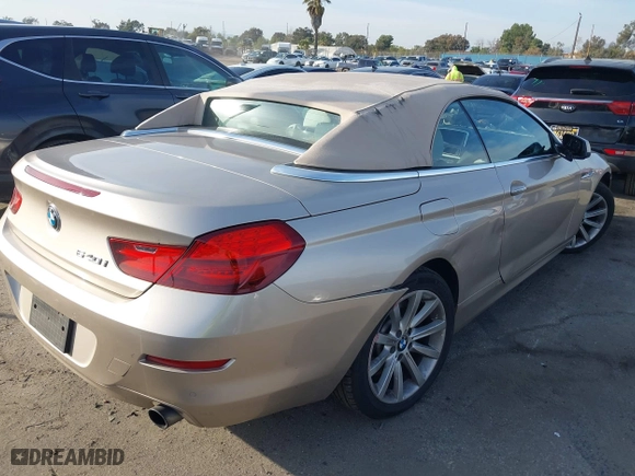 2012 BMW 6 Series 640i with VIN WBALW7C56CC618452, listed as a IAAI auction lot 41589719 with 72,608 mi miles. Bid and sale history available at carsss.com. Image 4.