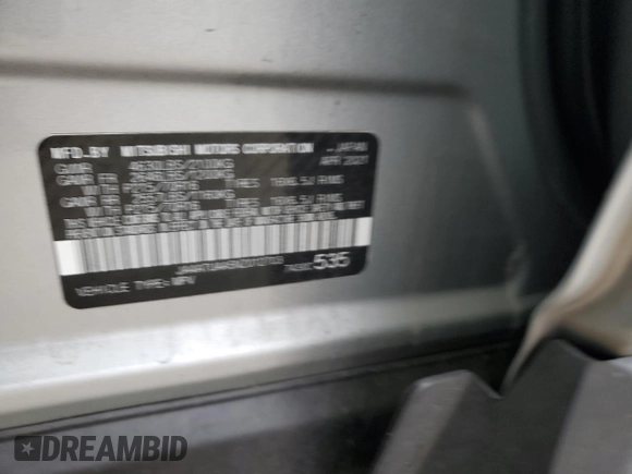 2022 Mitsubishi Eclipse Cross ES with VIN JA4ATUAA5NZ012703, listed as a Copart auction lot 89383935 with Not provided miles and Salvage title. Bid and sale history available at DreamBid. Image 14.
