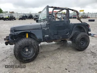1999 Jeep Wrangler Sahara z VIN 1J4FY49S6XP408562, wystawiony jako Copart lot #56354785 z przebiegiem Nie podano mil oraz Szkoda całkowita • Salvage title. Historia ofert i sprzedaży dostępna na DreamBid. Obrazek 1.