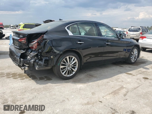2024 Infiniti Q50 Luxe with VIN JN1EV7BR5RM630469, listed as a Copart auction lot 72450624 with 14,131 mi miles and Salvage Title. Bid and sale history available at DreamBid. Image 3.